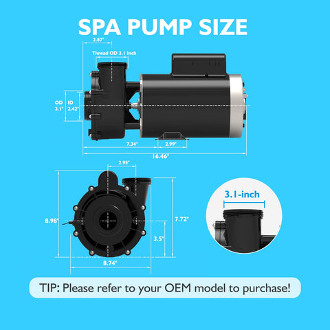 LINGXIAO SPA pump 56WUA400-I designed for quiet, smooth spa cycles.