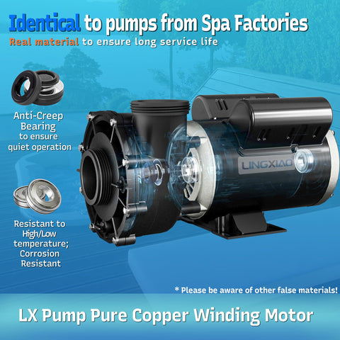 LINGXIAO SPA Pump included unions for fast installation.