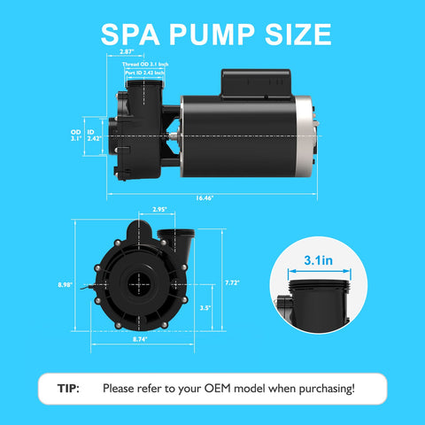 LINGXIAO WUA400-II 56-frame pump suited for reliable hot tub performance.