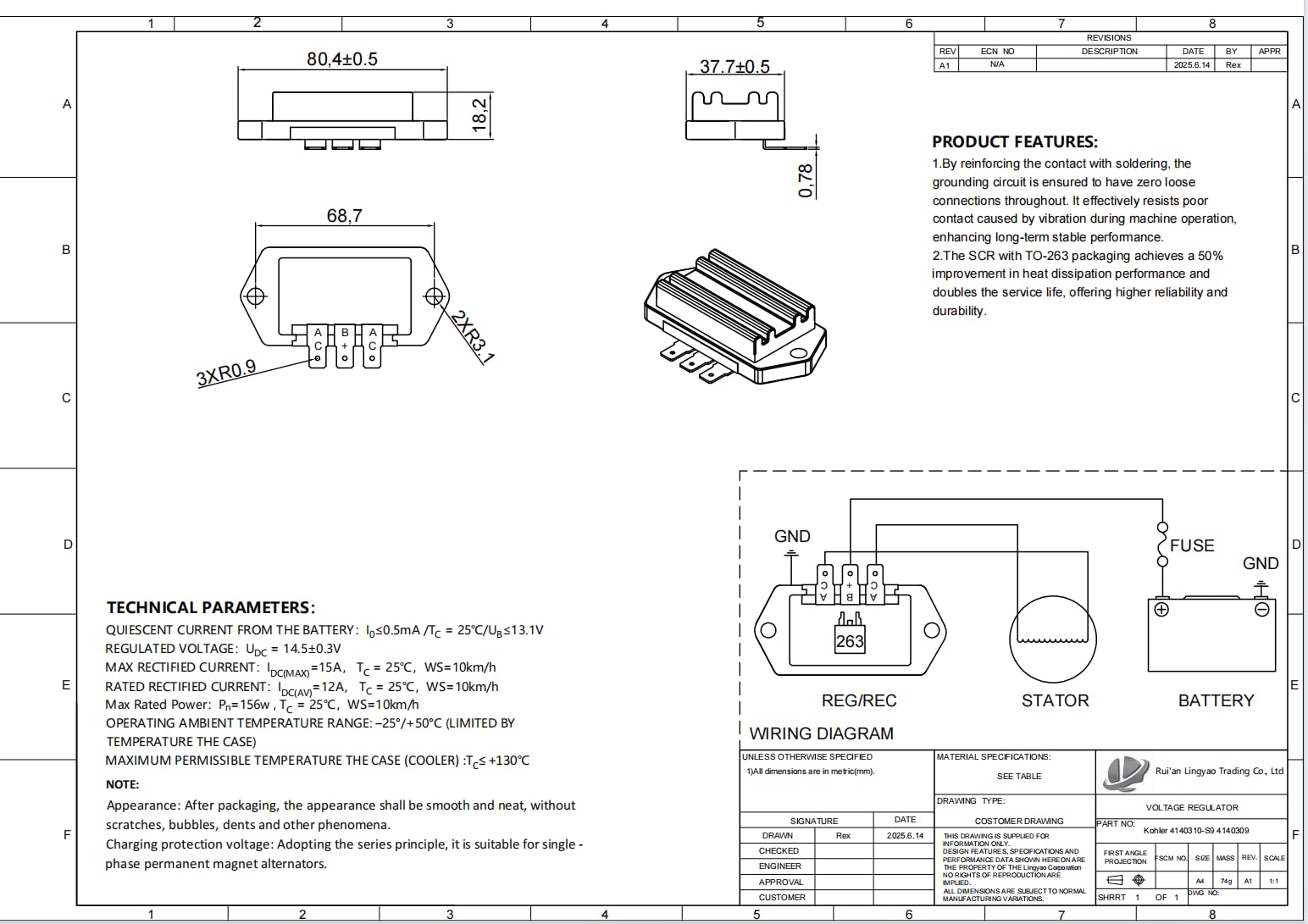 LINGYAO OEM-compatible replacement for Kohler, Cub Cadet, Exmark and Gravely