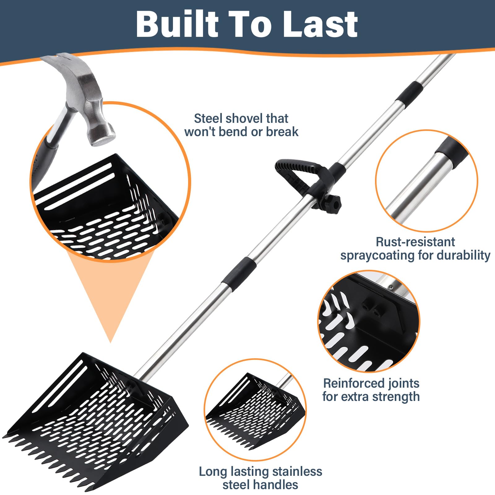 Linidcoud 2-in-1 tool doubles as litter and garden rake
