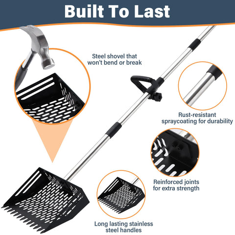 Linidcoud 2-in-1 tool doubles as litter and garden rake