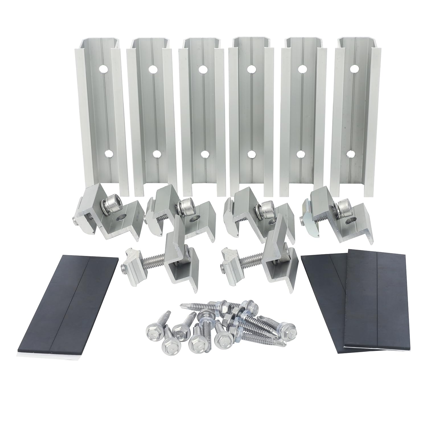 Link Solar short mounting rails 4.72 in for two-panel roof installation.