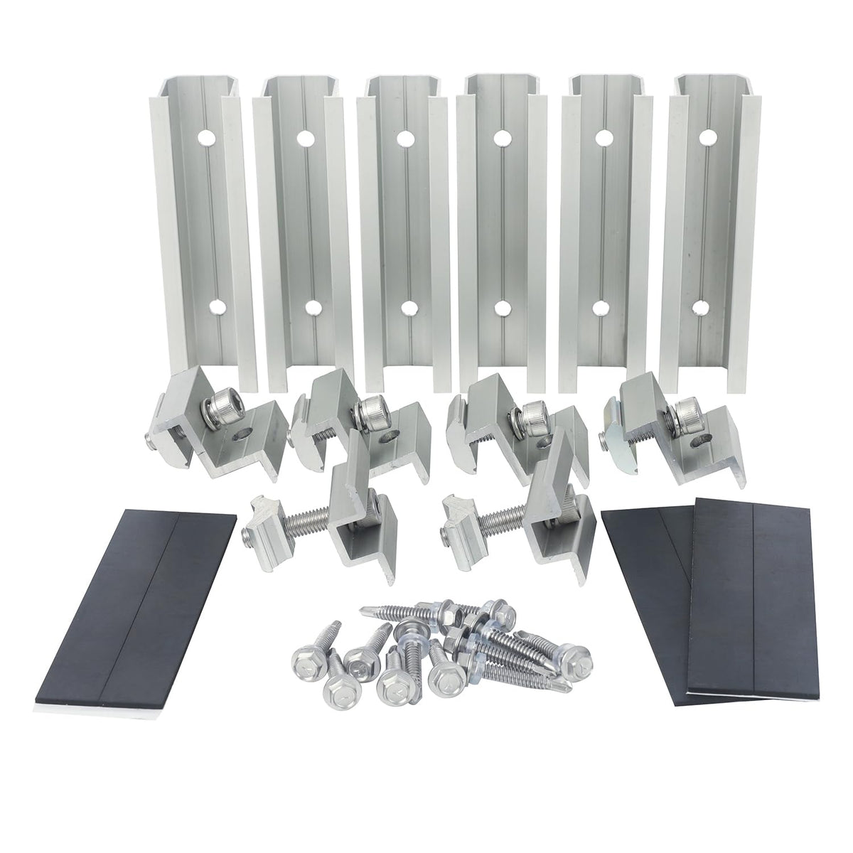 Link Solar short mounting rails 4.72 in for two-panel roof installation.