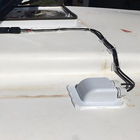 Link Solar gland fixed with sealant for robust vehicle or boat mounting.