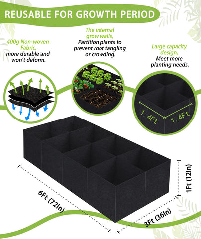 Linksandt 6x3x1ft raised bed close-up showing breathable fabric benefits.