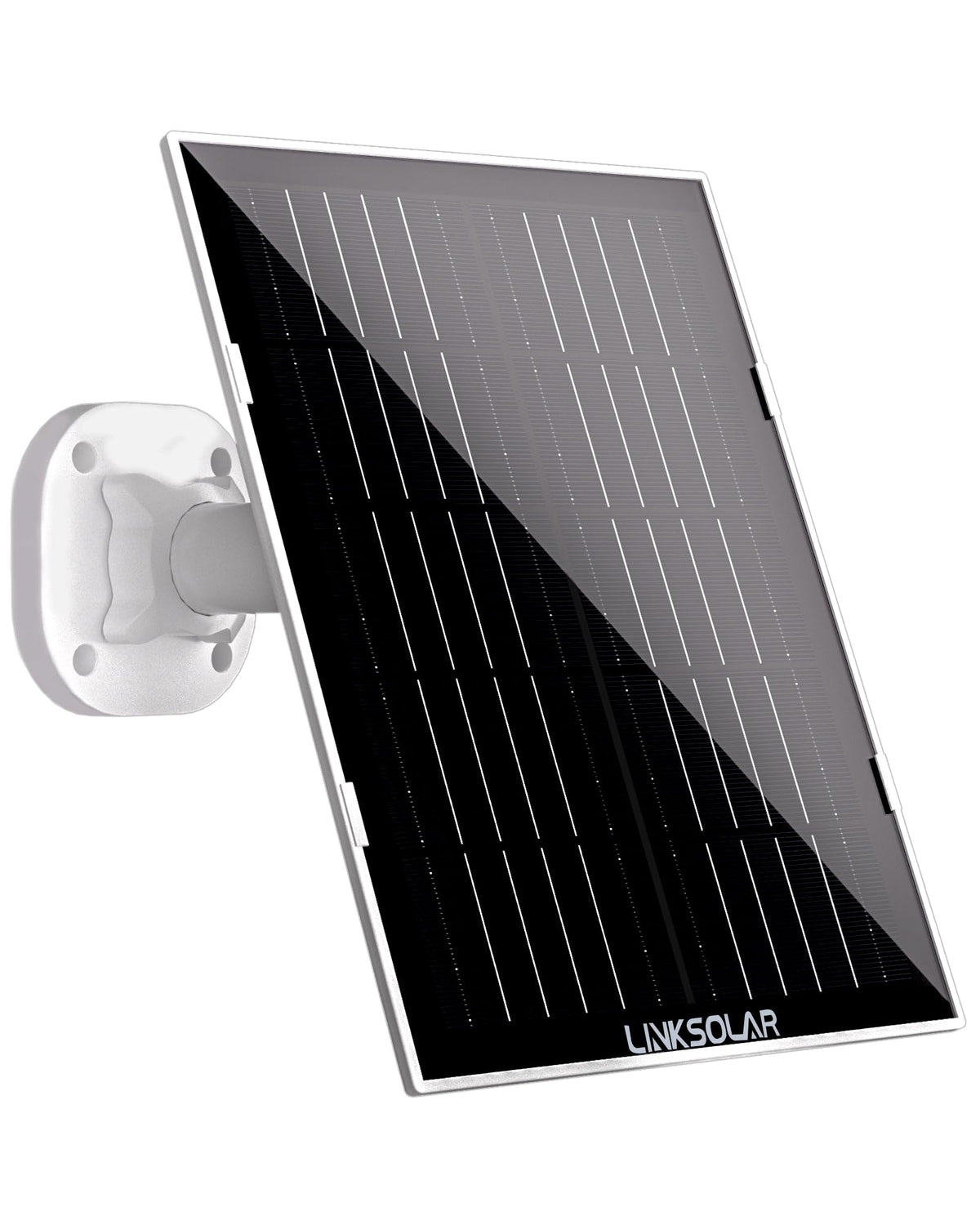 LinkSolar 8W solar panel front view powers your Ring doorbell outdoors.