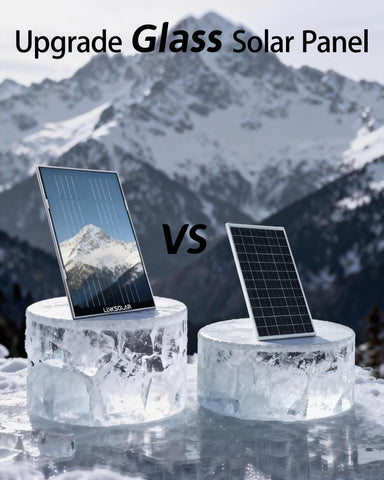 LinkSolar 8W solar panel side view highlights its lightweight, easy-install design.