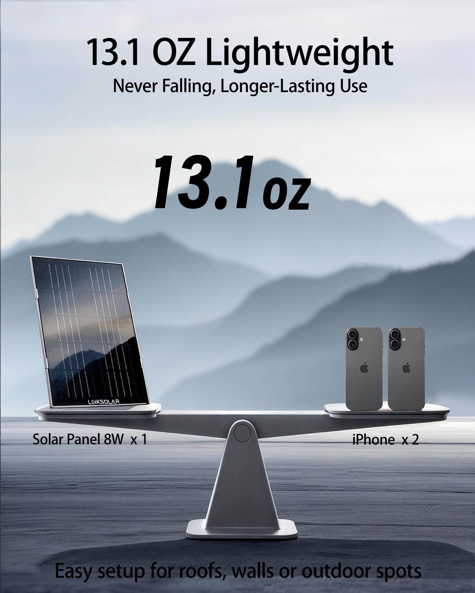LinkSolar adjustable bracket setup demonstrates flexible sun orientation.