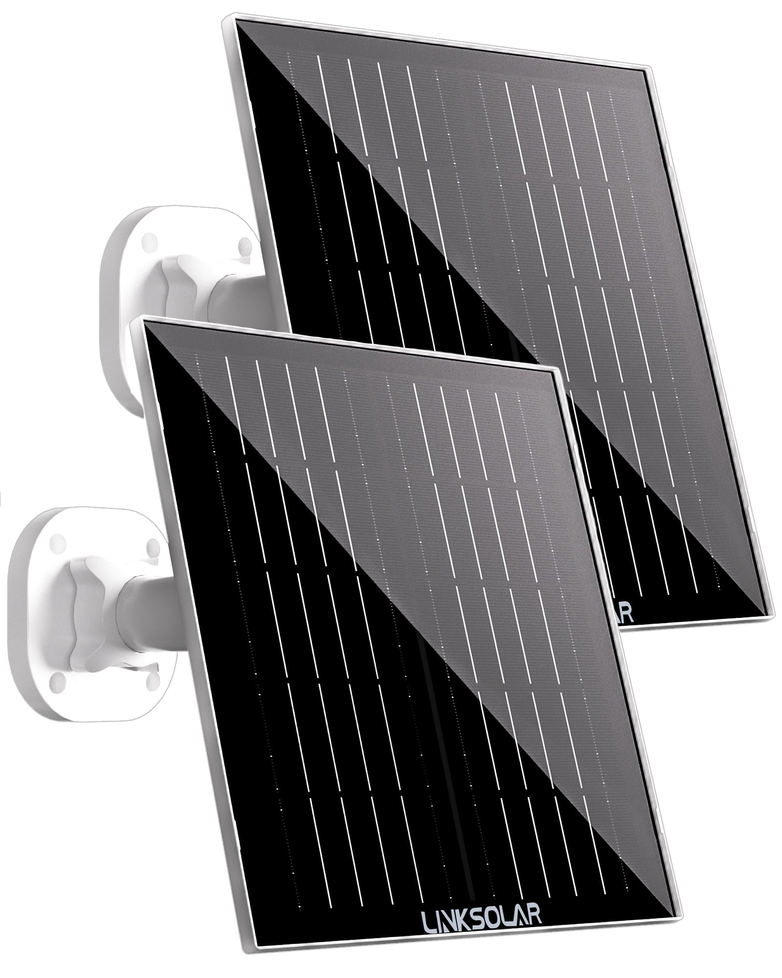 LinkSolar Dual 5W solar panel front view with clear glass surface for outdoor reliability.