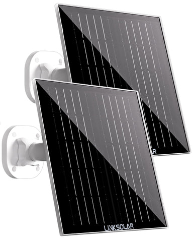 LinkSolar Dual 5W solar panel front view with clear glass surface for outdoor reliability.