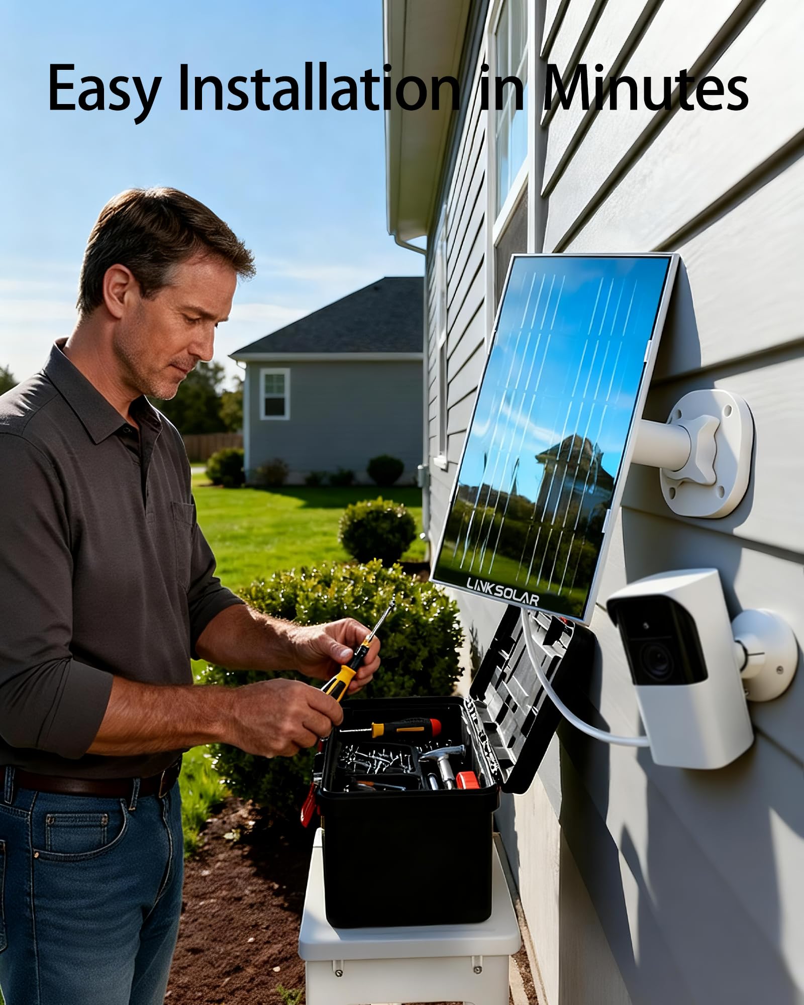 LinkSolar included accessories bundle with mounting brackets and adapters.