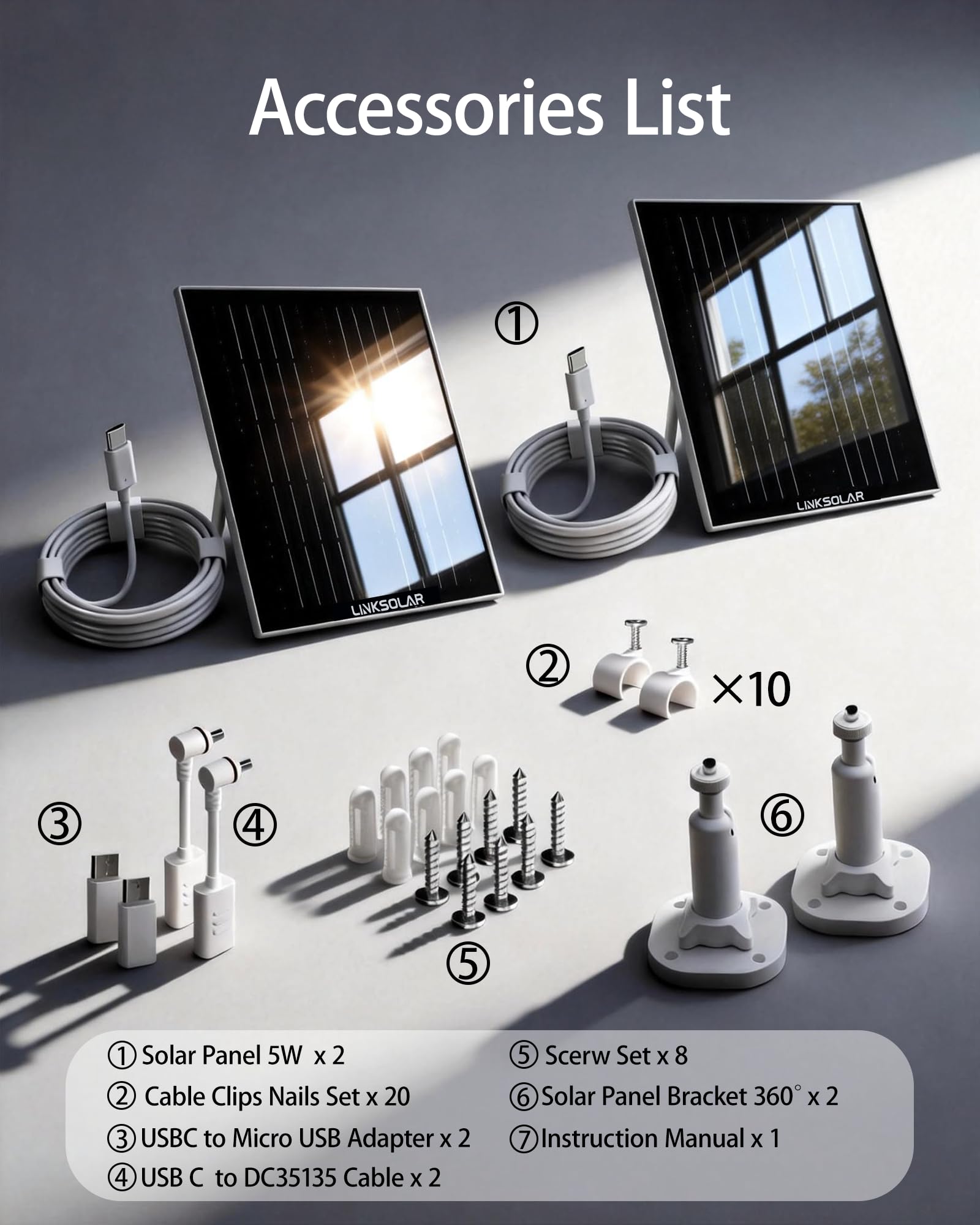 LinkSolar nine-point-eight-feet cable extending reach for flexible placement.