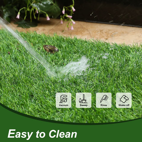 LINLA artificial grass door mat surface traps dirt before entering.