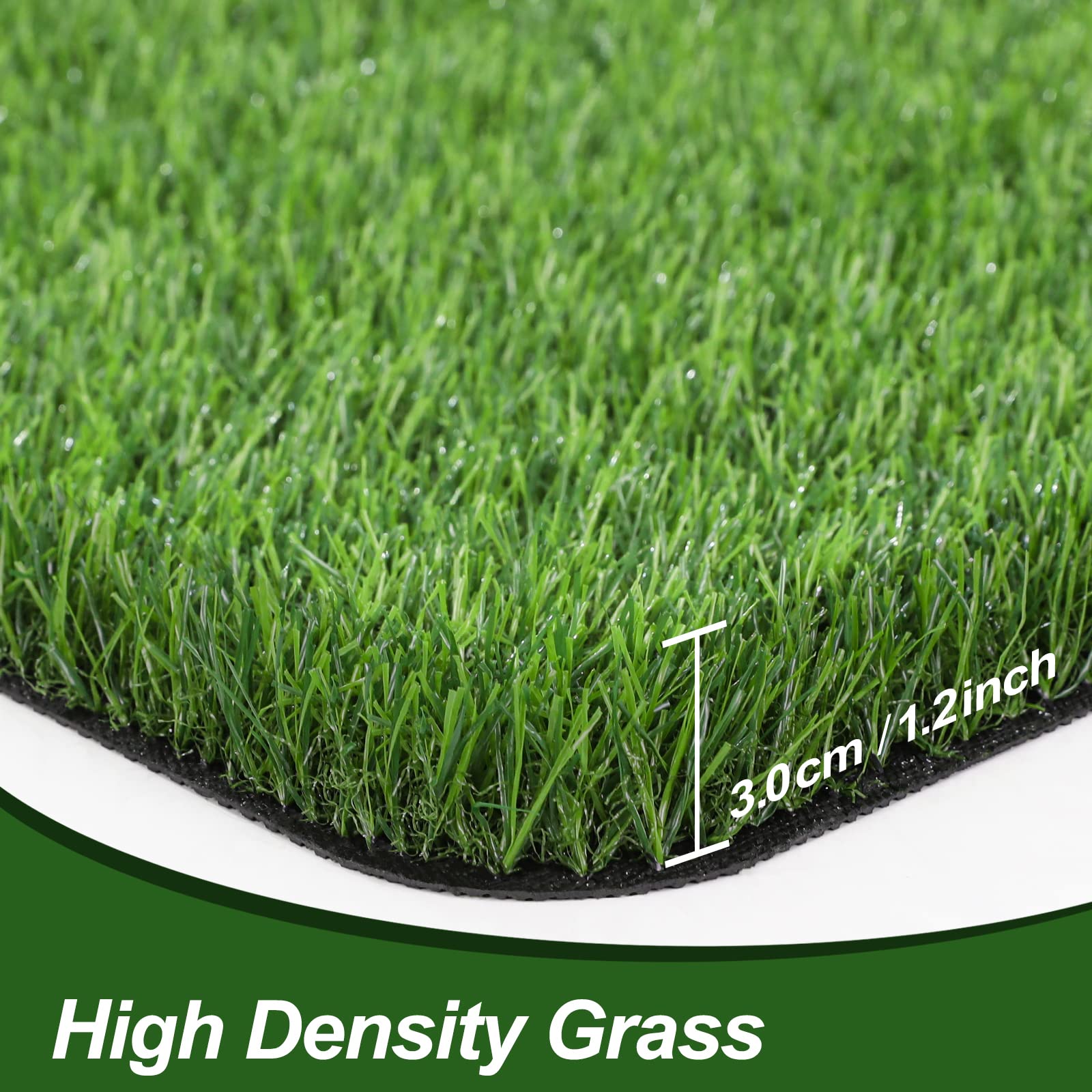 LINLA artificial grass door mat patio garden scene adds vibrant green welcome.