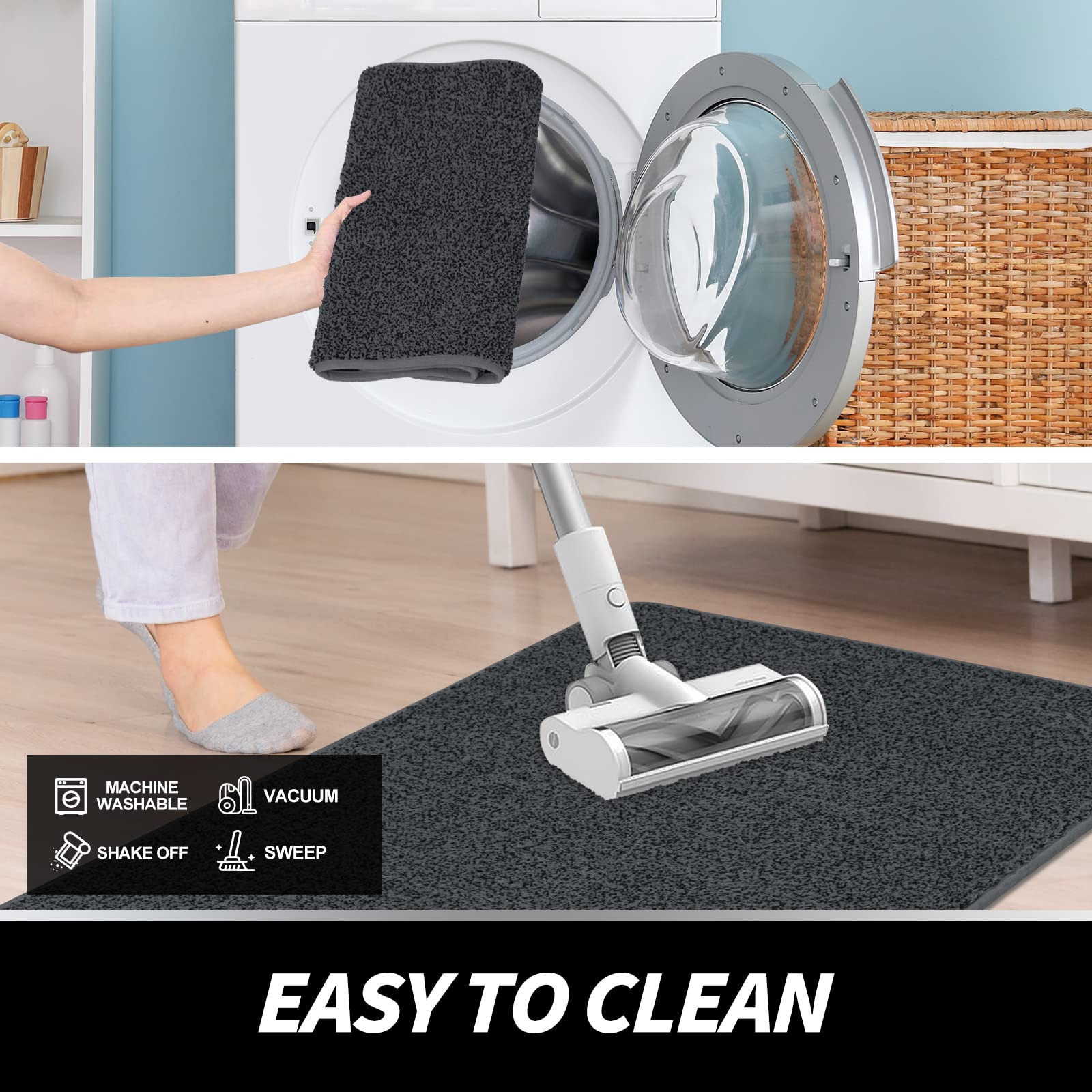 LINLA mat easy to clean with machine wash or wipe