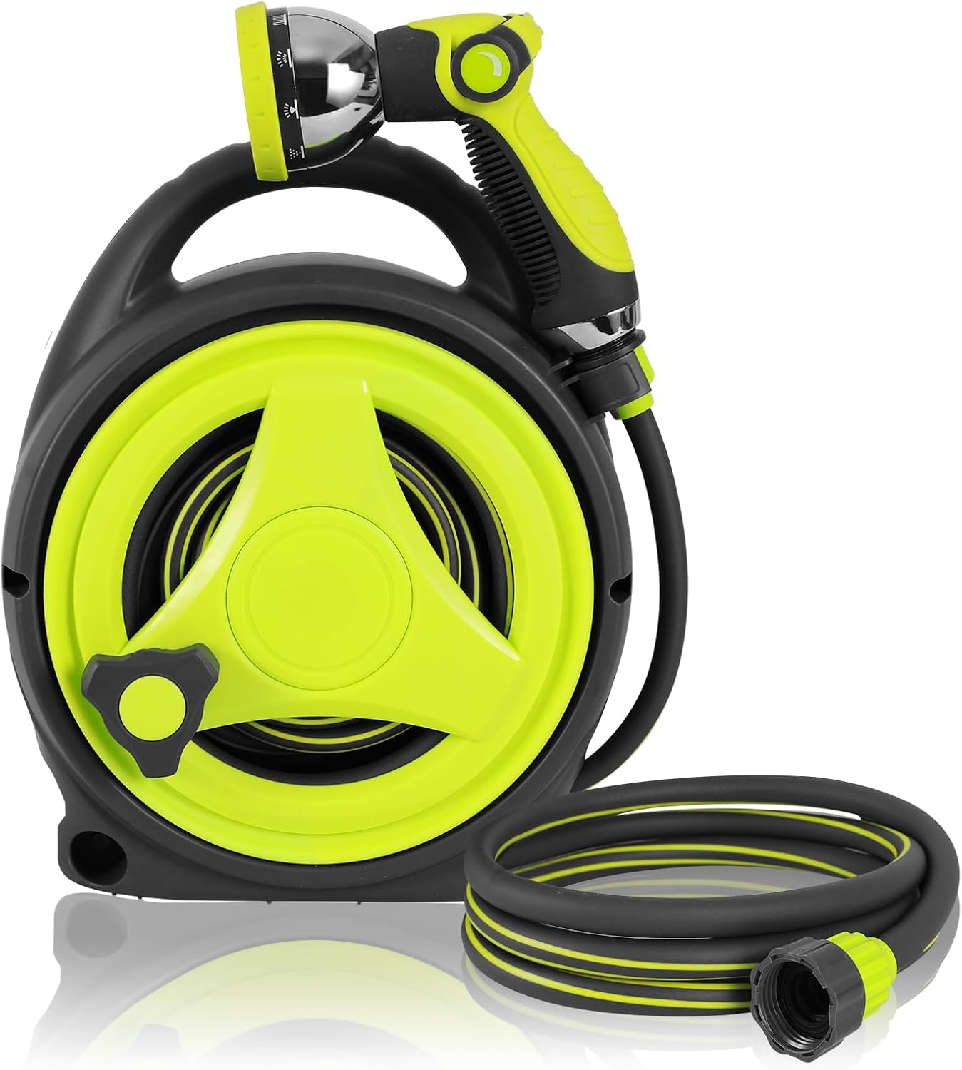 LINLiDA retractable hose reel 45ft setup for neat storage and easy reach.