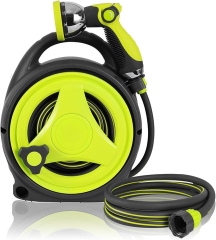 LINLiDA retractable hose reel 45ft setup for neat storage and easy reach.