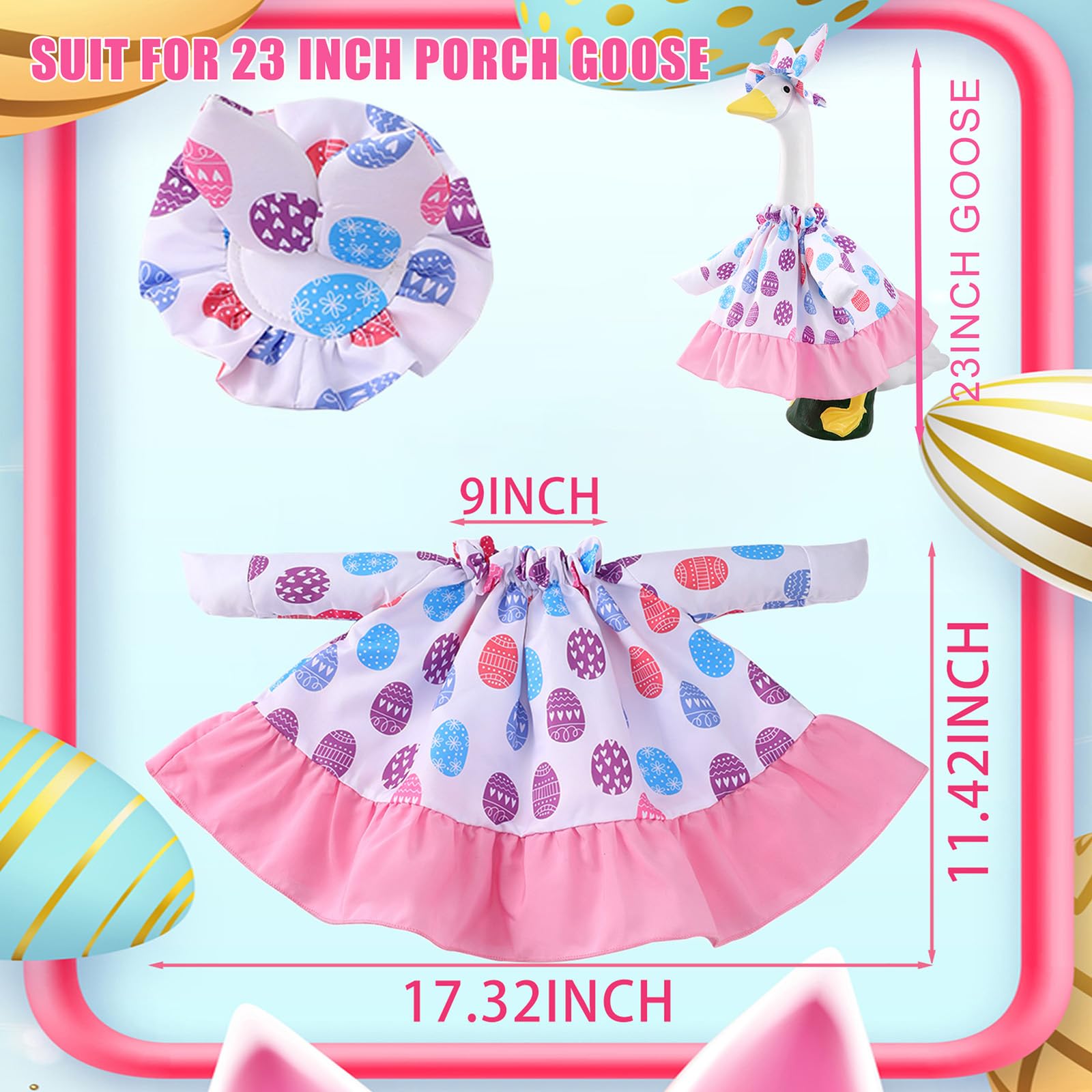 LINLINGTOYS Easter apron with egg detail enhances the goose costume.