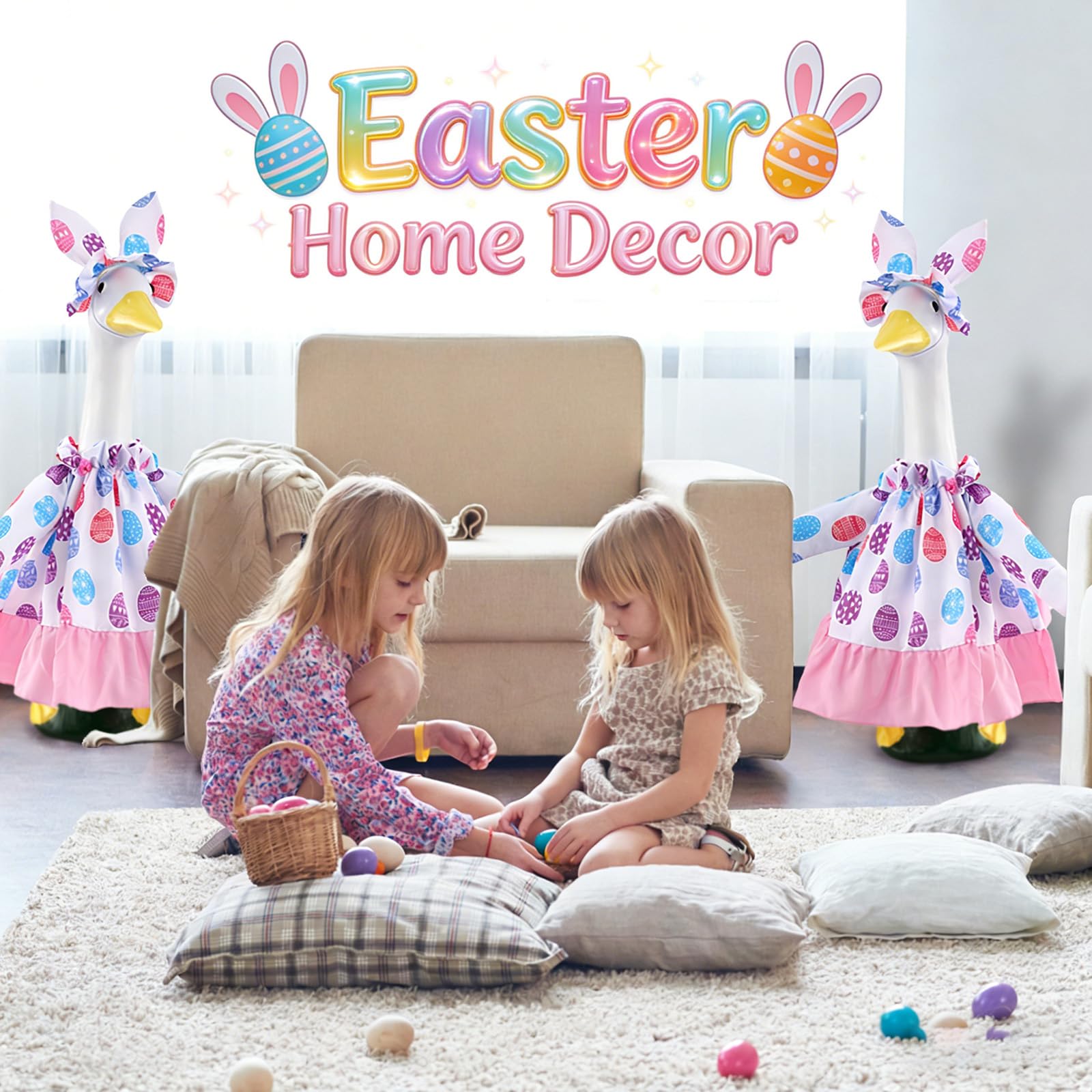 LINLINGTOYS Porch garden goose decor boosts seasonal appeal.