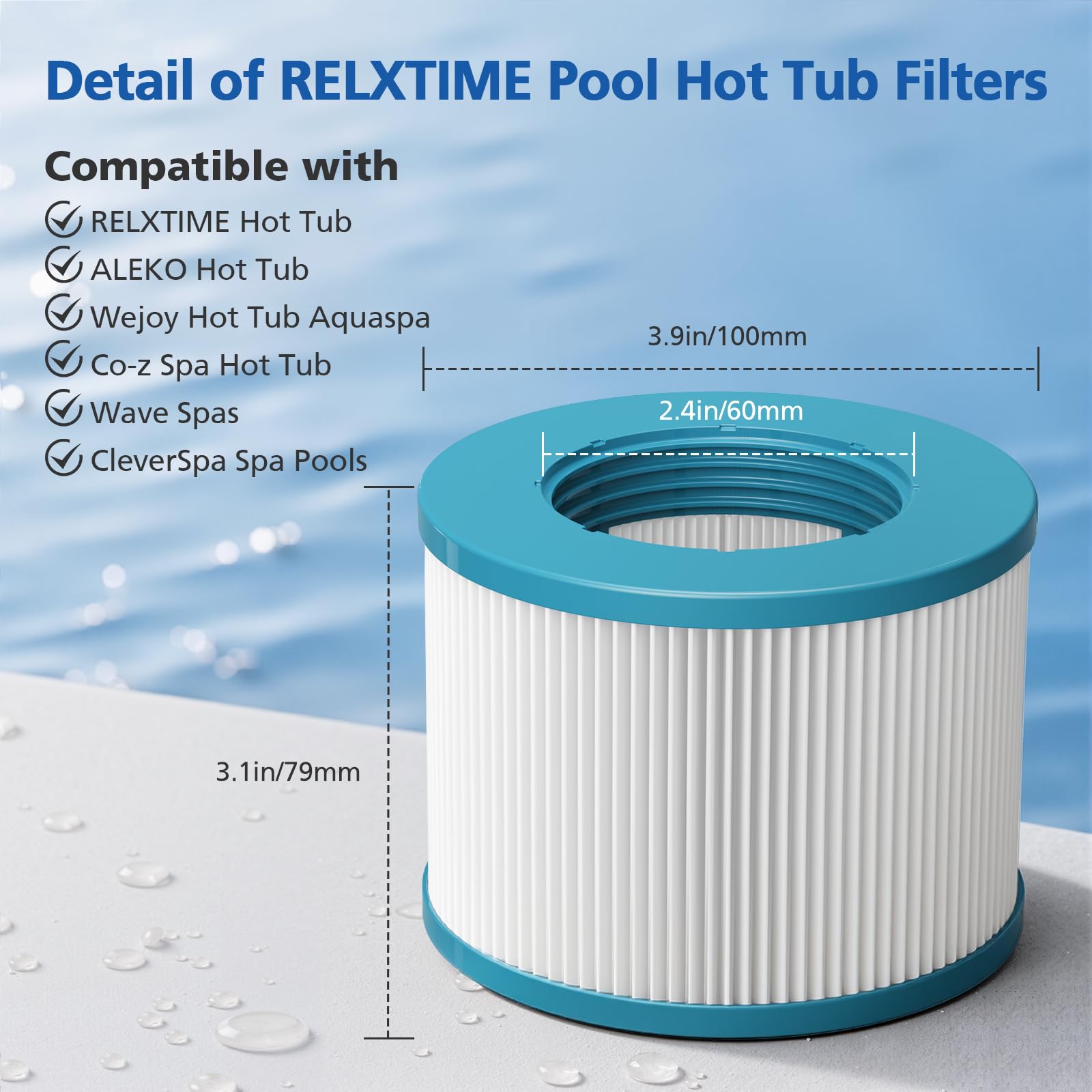 LINNIW filter delivering high-efficiency filtration for clean spa water