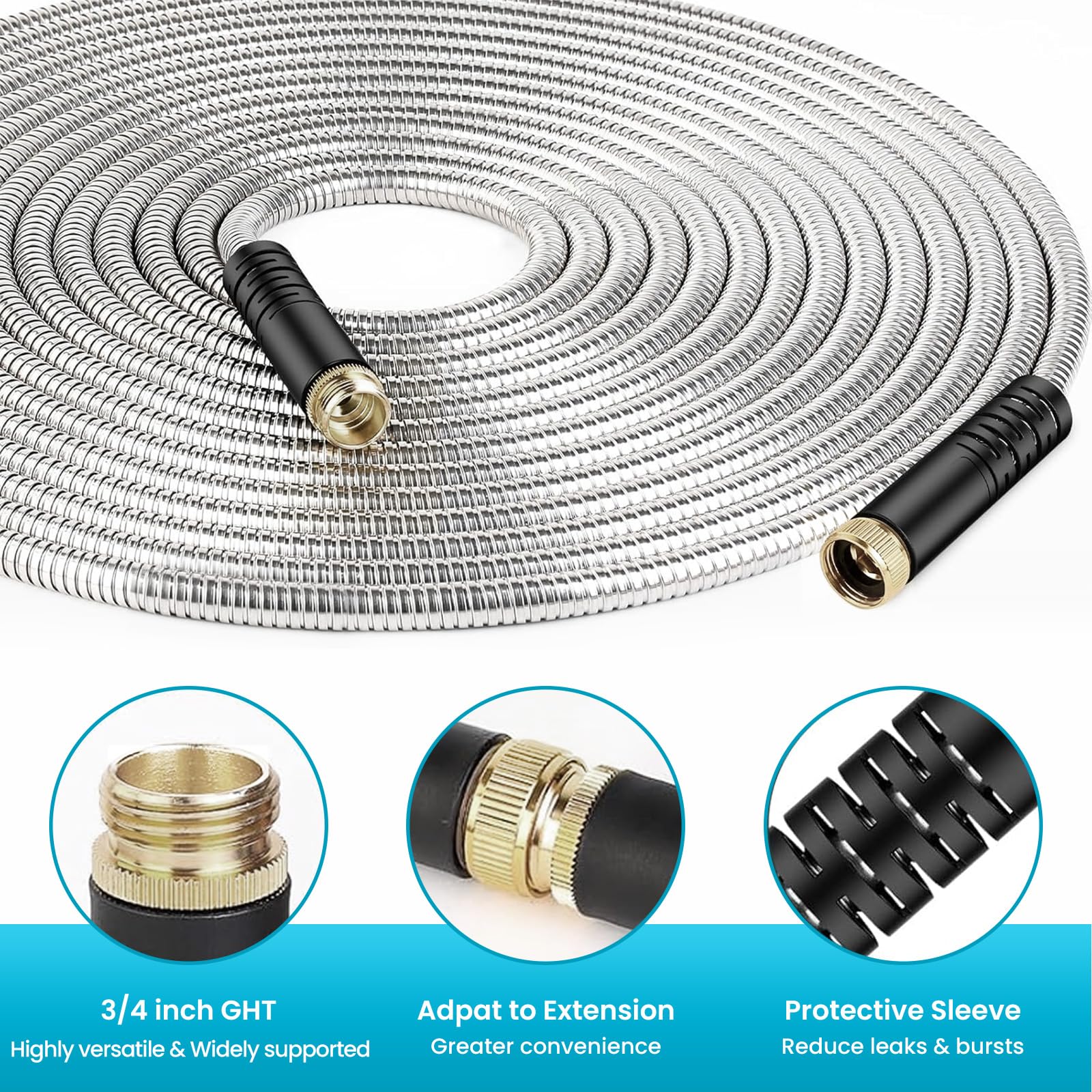 LINODI brass fittings provide leak-free connections on standard spigots.