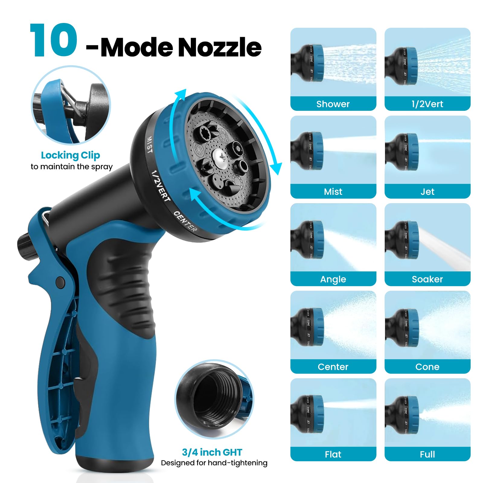 LINODI versatile 10 mode spray nozzle for tasks