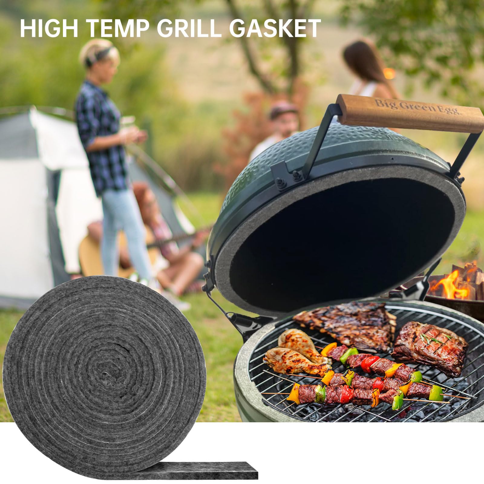 Linone lid seal close-up demonstrating snug fit on the grill.