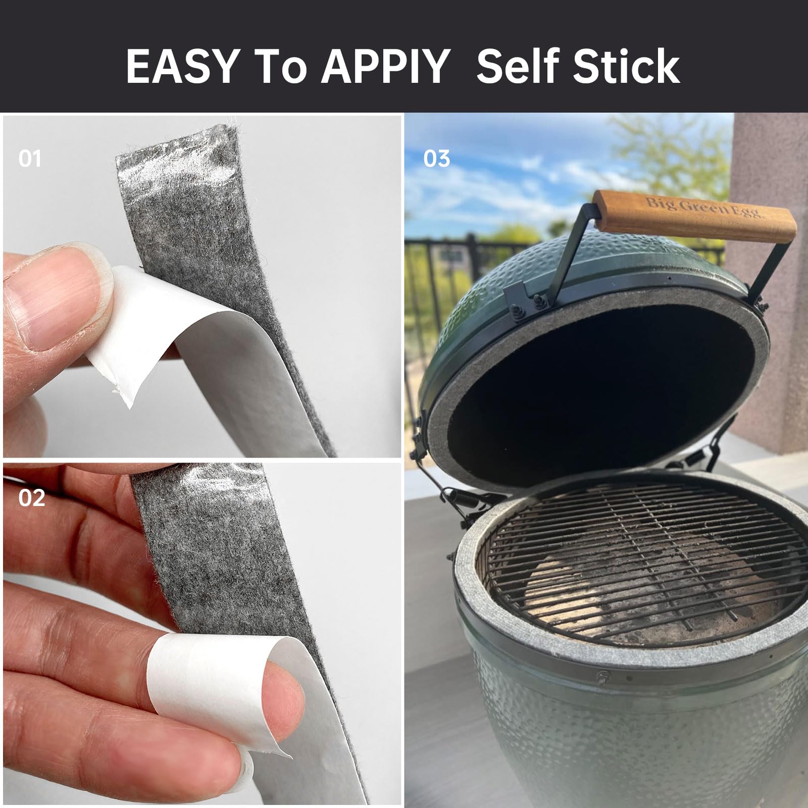 Linone self-stick gasket with adhesive backing for easy installation.