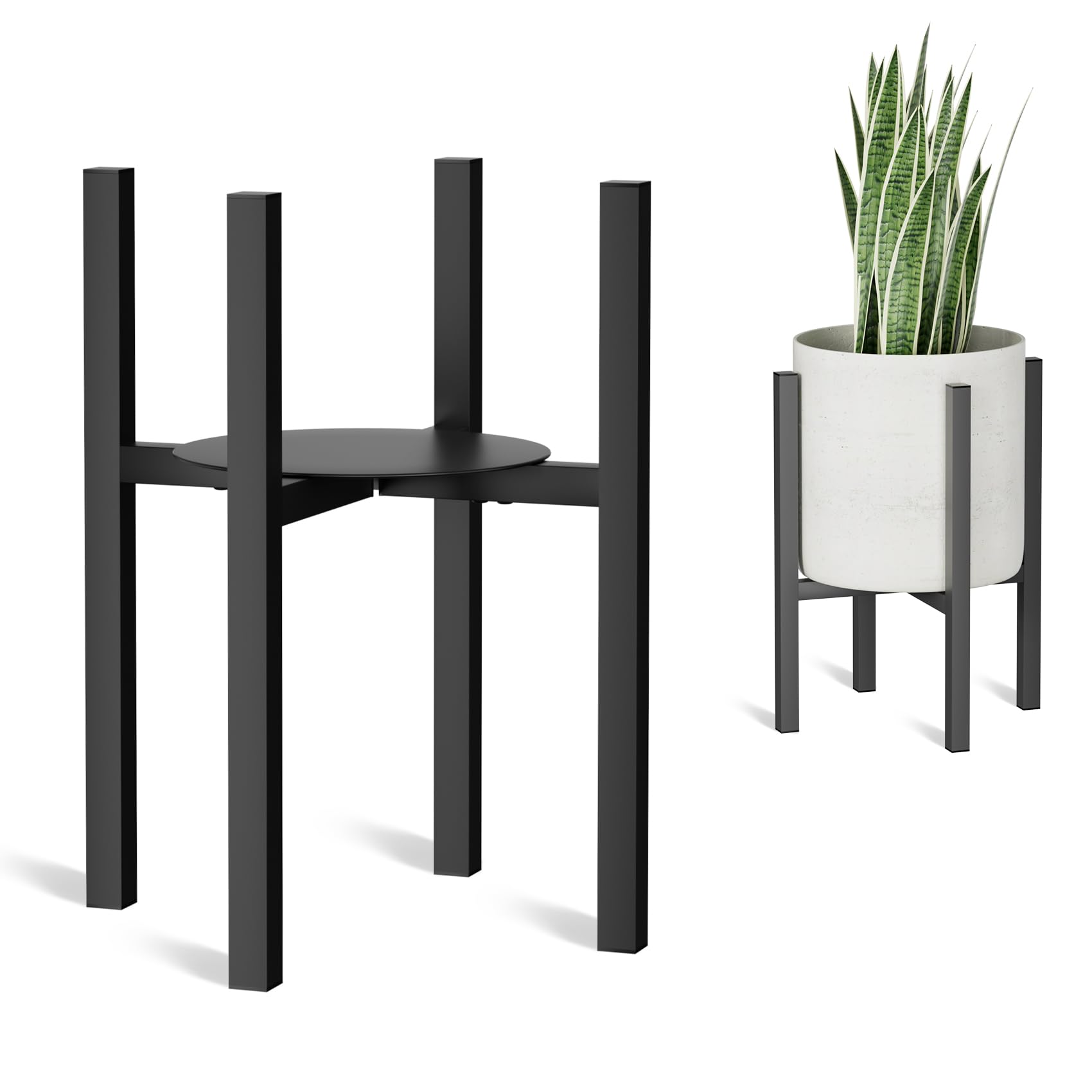Linpla adjustable plant stand displaying an 8-12 inch pot for indoor or outdoor use.