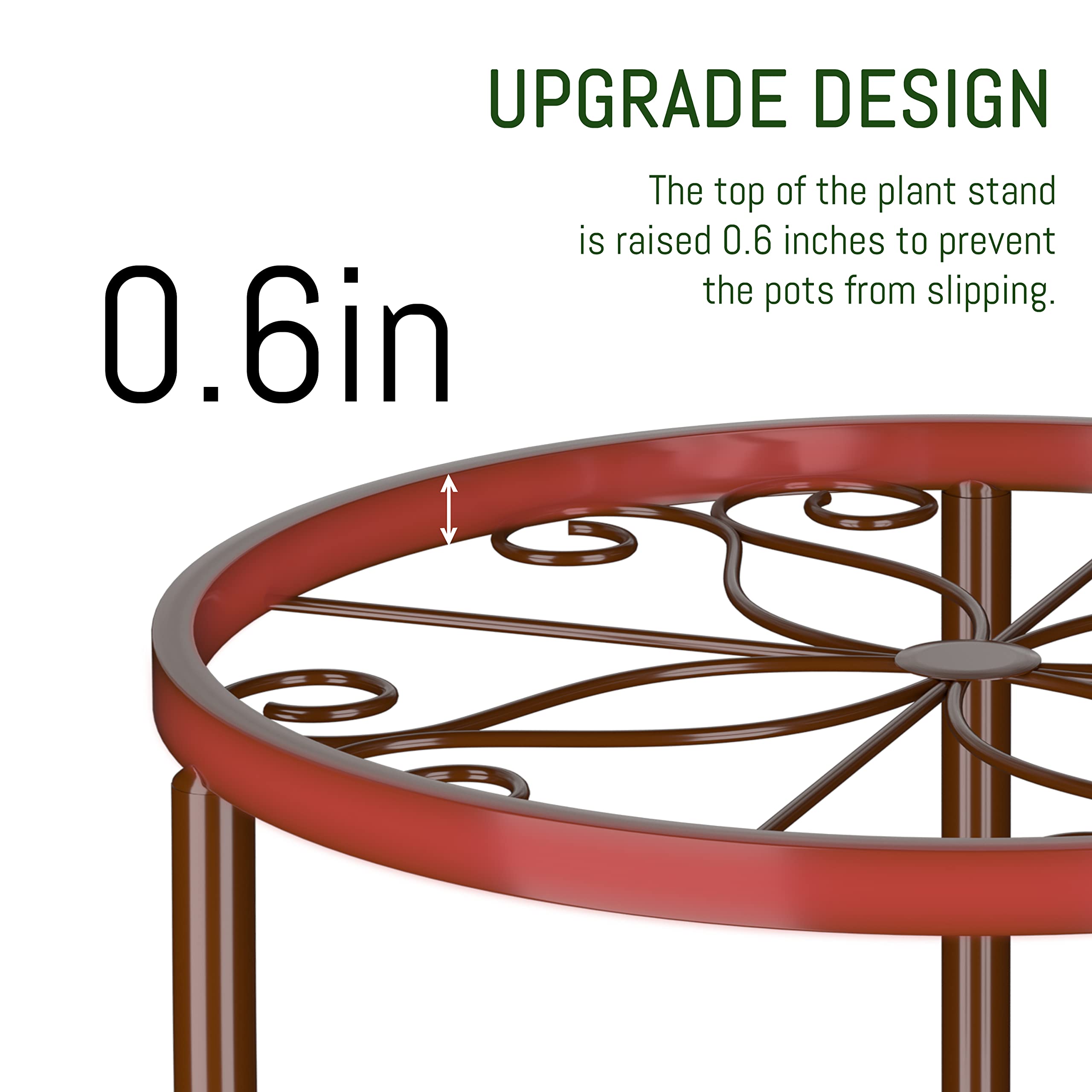 Lin pla plant stand close-up highlighting anti-slip guard rail design