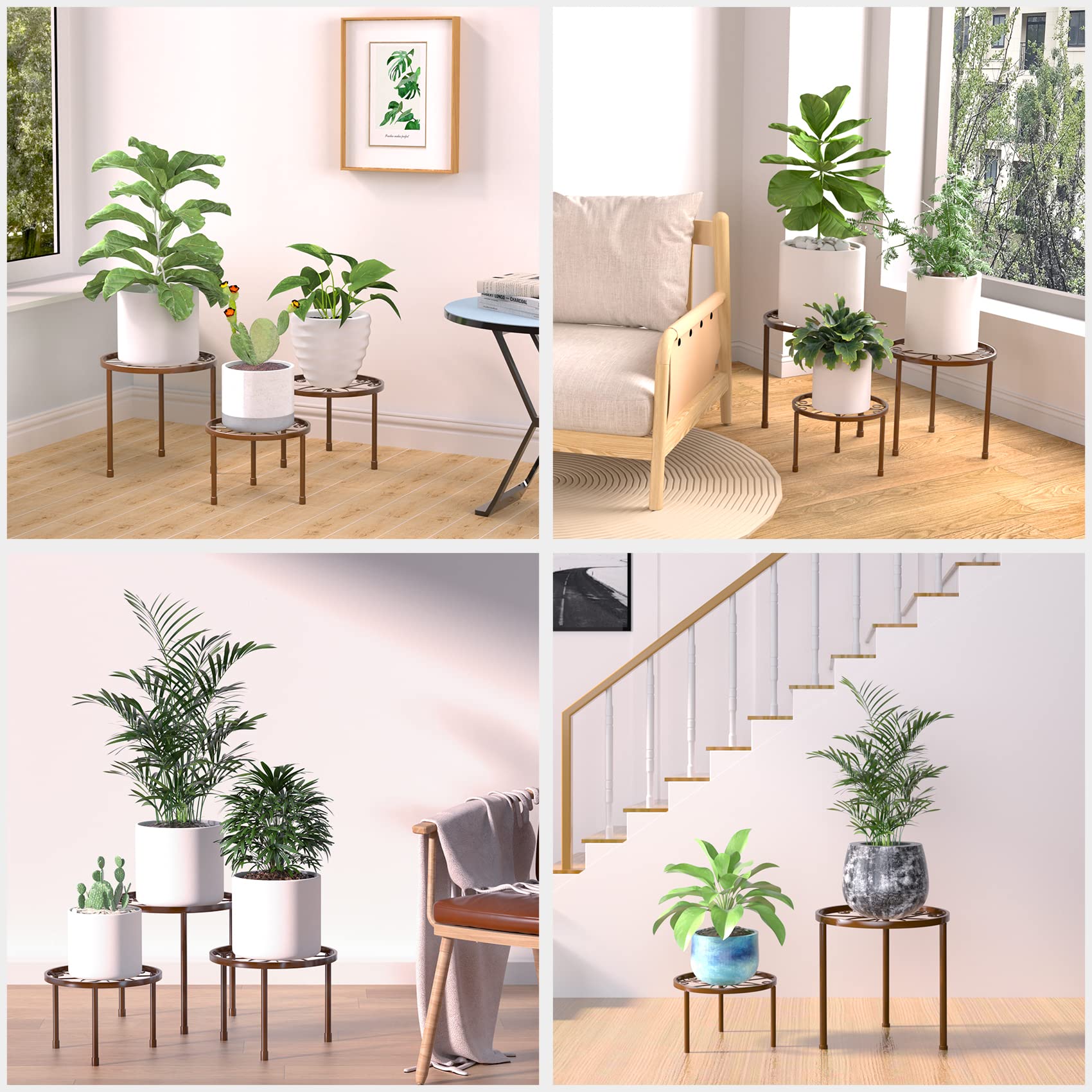 Linpla indoor outdoor plant stand arrangement showcasing decorative aesthetic
