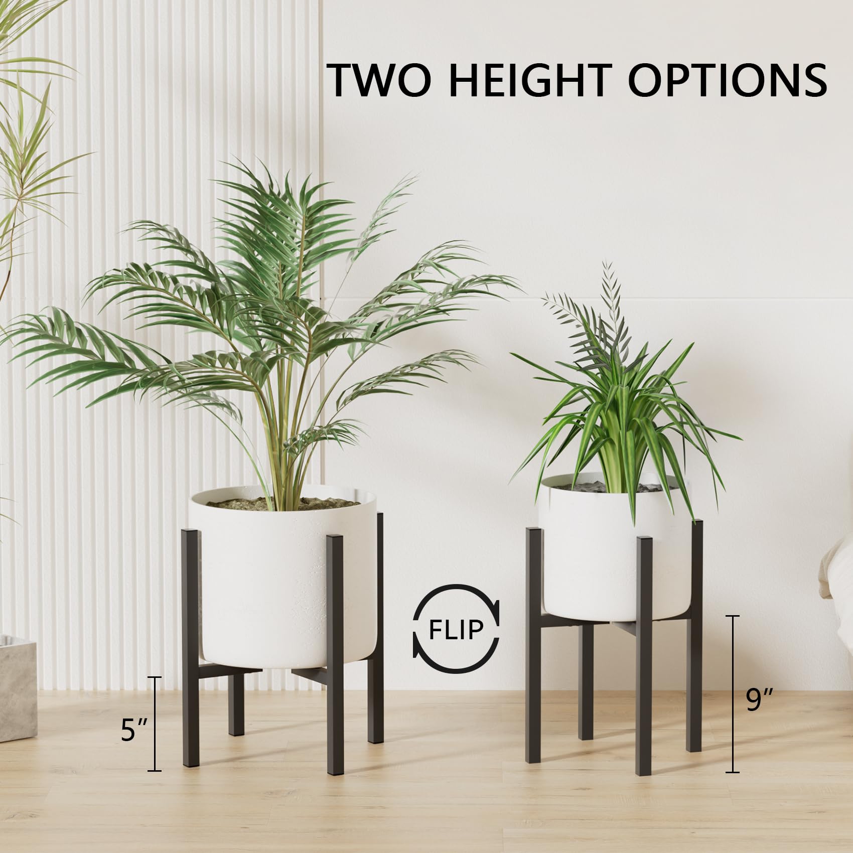 Linpla plant stand with round tray supports large heavy pots securely