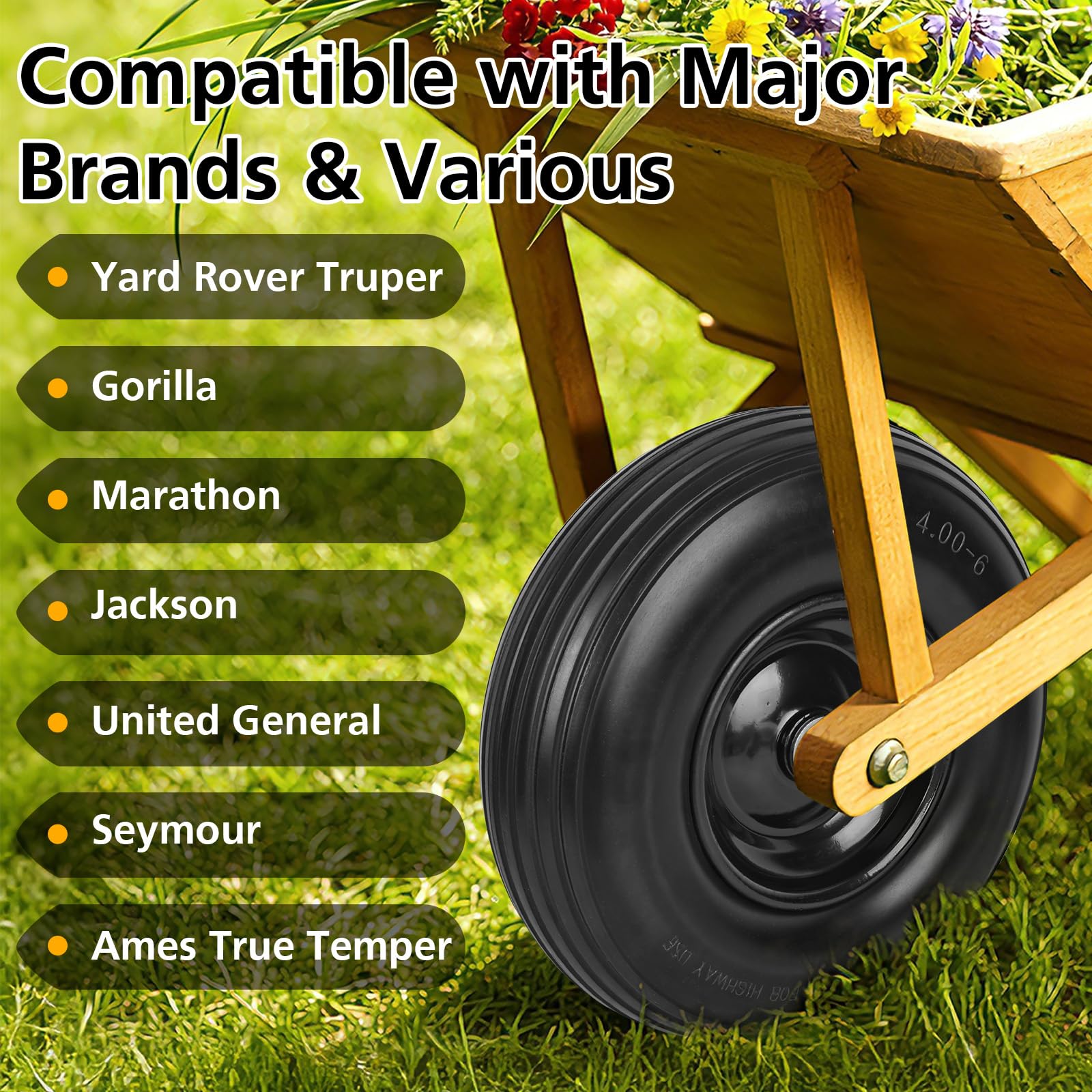 Linpuco tire performs well on grass, mud, and gravel