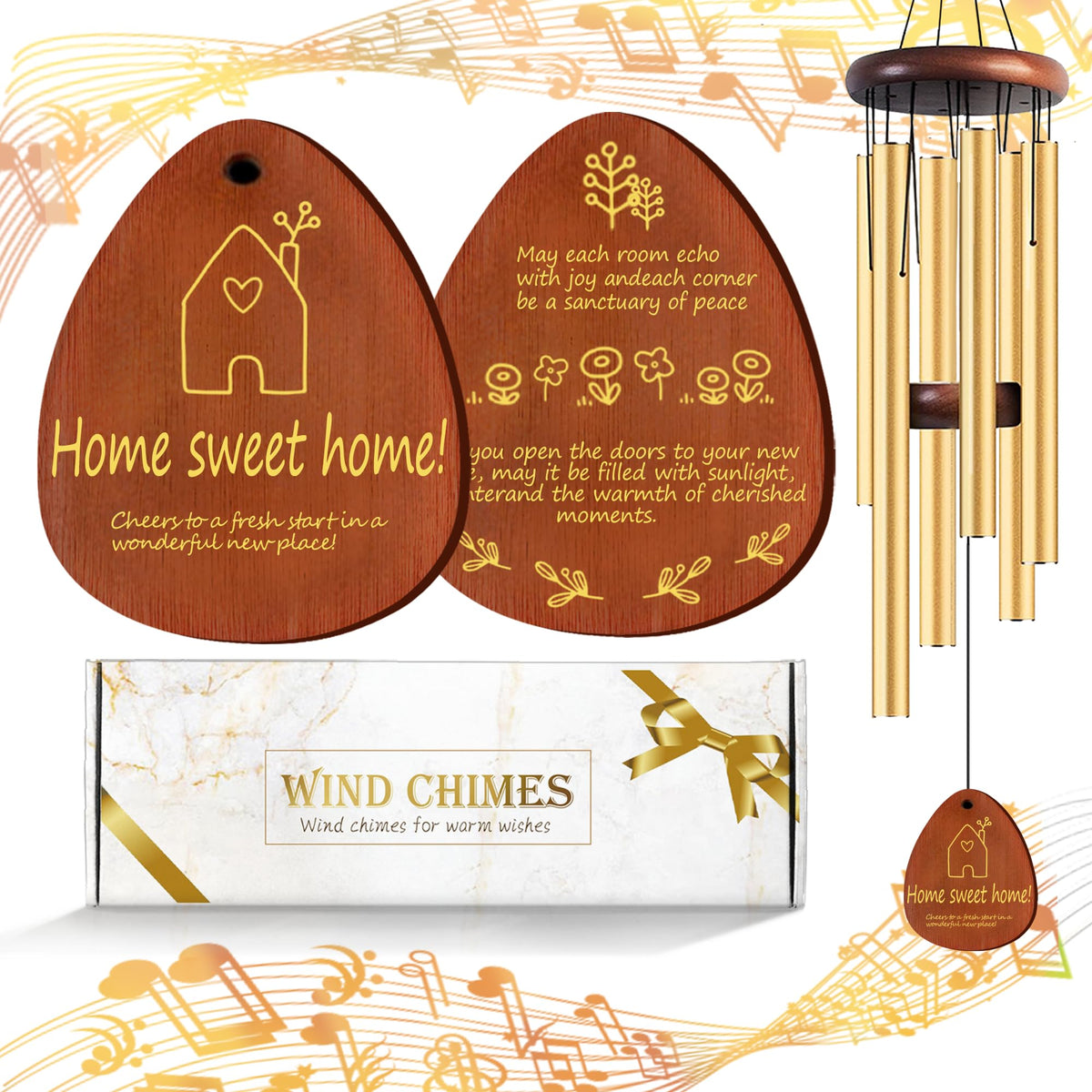 Lintriguingly 26-inch wind chimes on porch offering welcoming ambiance