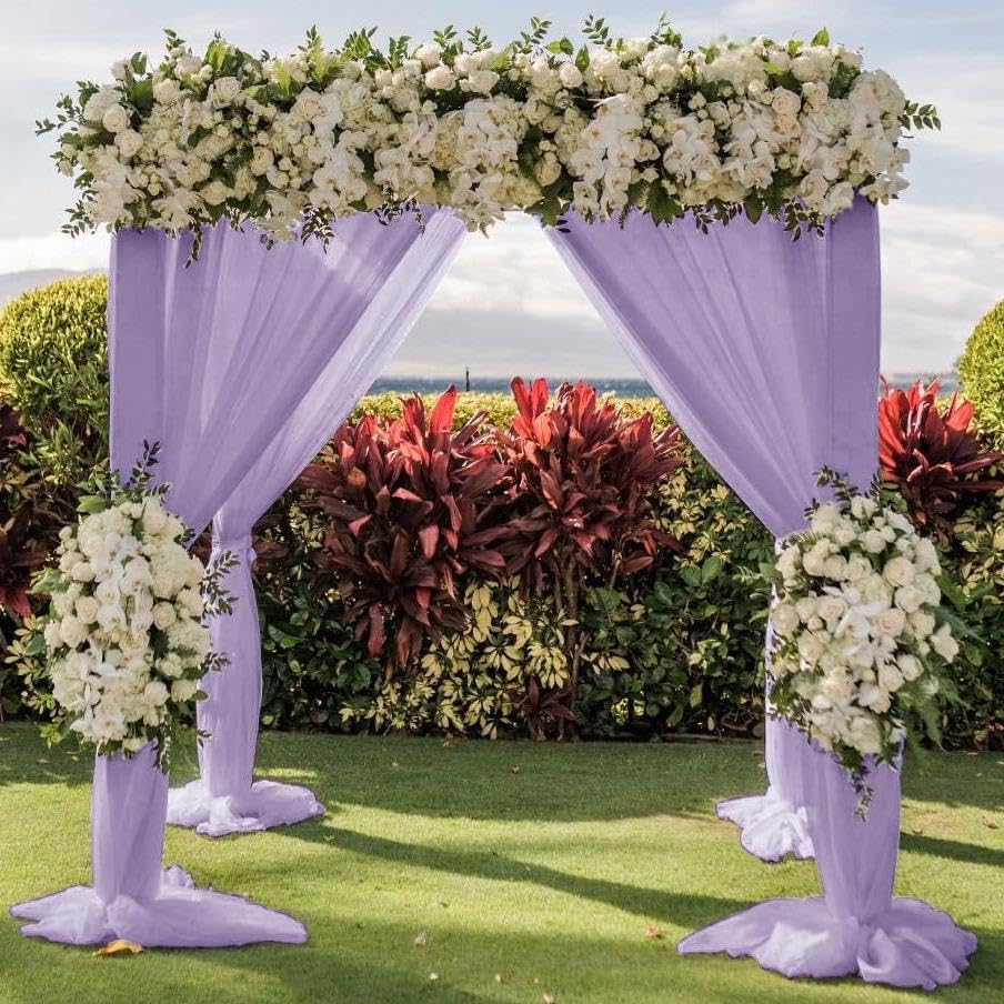 LINXTAR chiffon arch backdrop enhances outdoor photos with soft texture.