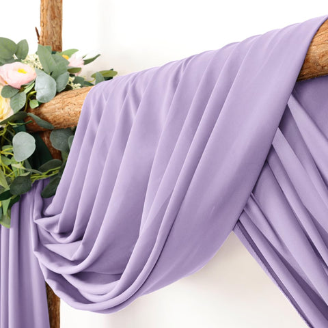 LINXTAR sheer chiffon arch drape in lilac highlights soft elegance for photos.