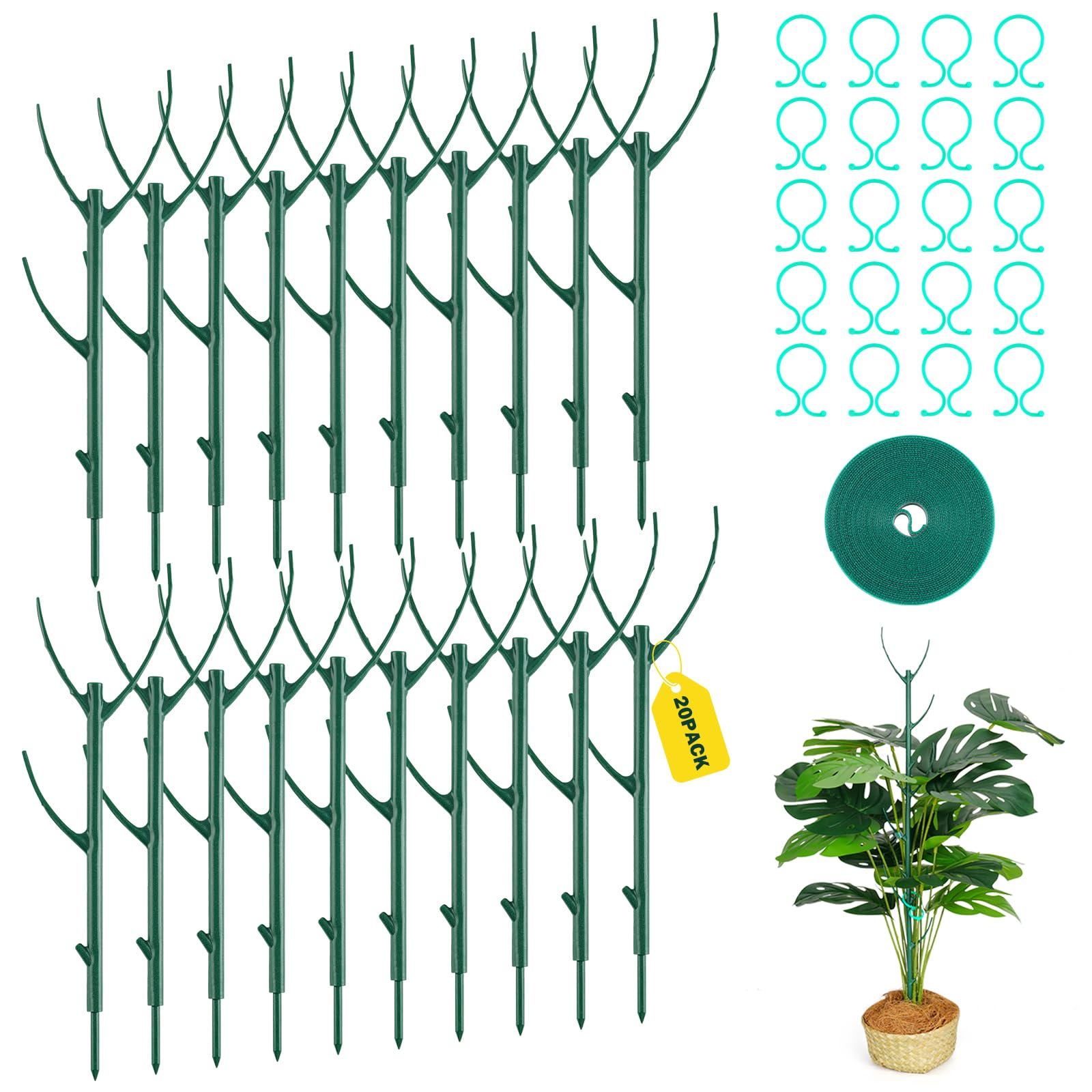Linyona Monstera stakes stackable design supports tall indoor vines