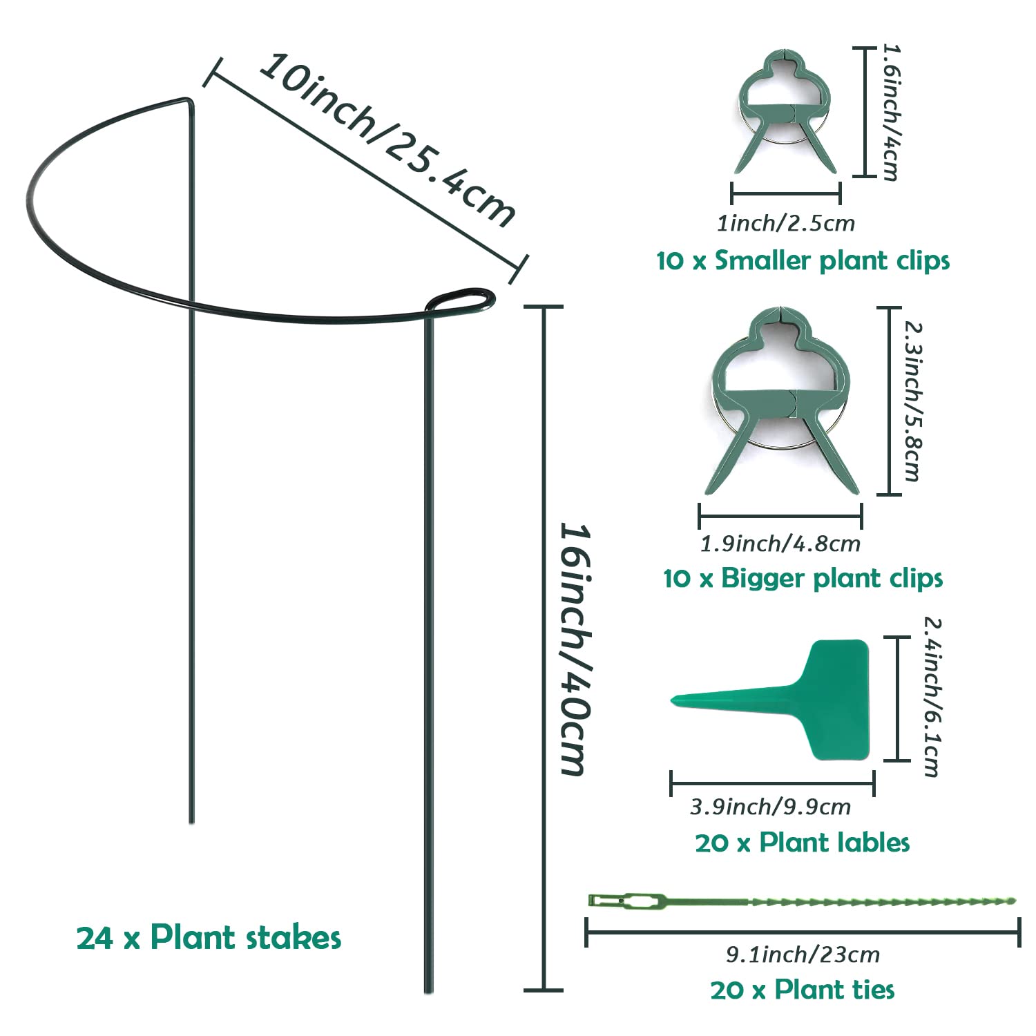 Linyona plant support ring with durable green iron wire for sturdy stems.