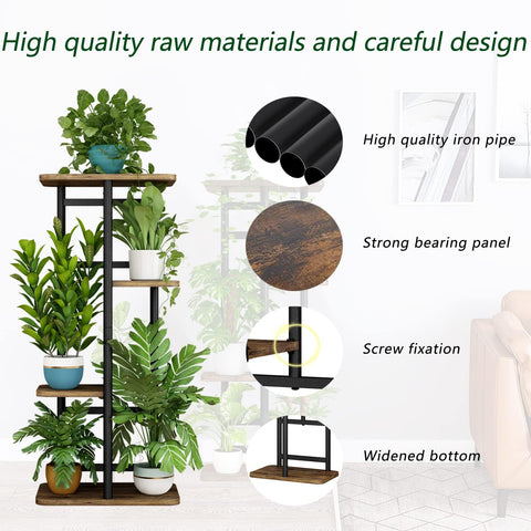 LINZINAR indoor plant stand adds vertical interest to living spaces.
