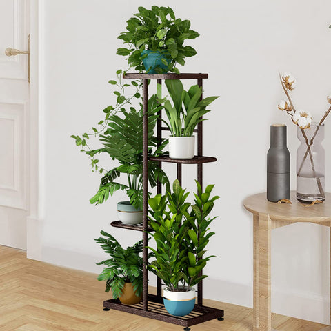 LINZINAR 4-tier bronze plant stand, easy assembly for quick setup and rearrangement