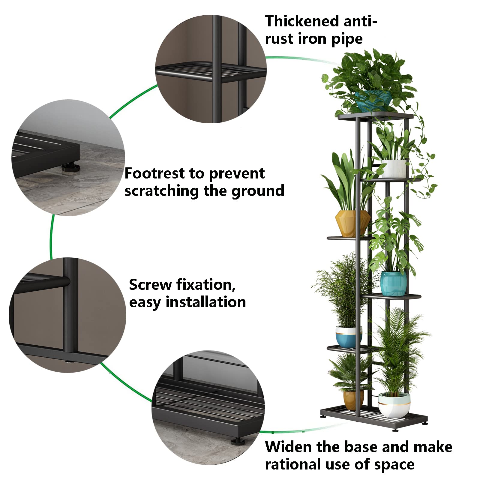 LINZINAR stand features round feet to protect floors and maintain balance.