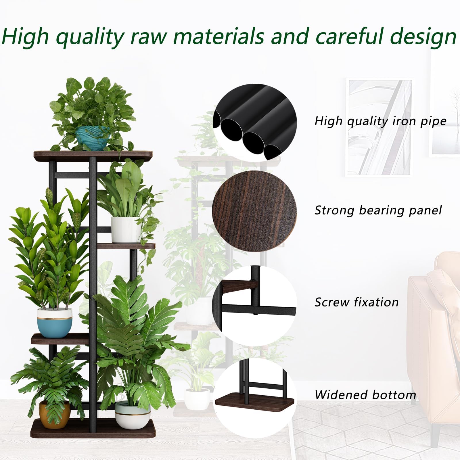 Linzinar plant stand base-stability view demonstrates balanced support