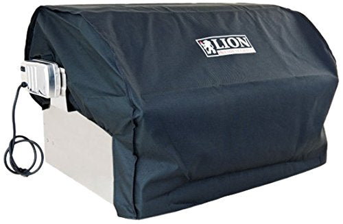 Lion Premium Grills 41738 canvas cover on a 32-inch built-in grill - side view with durable protection.