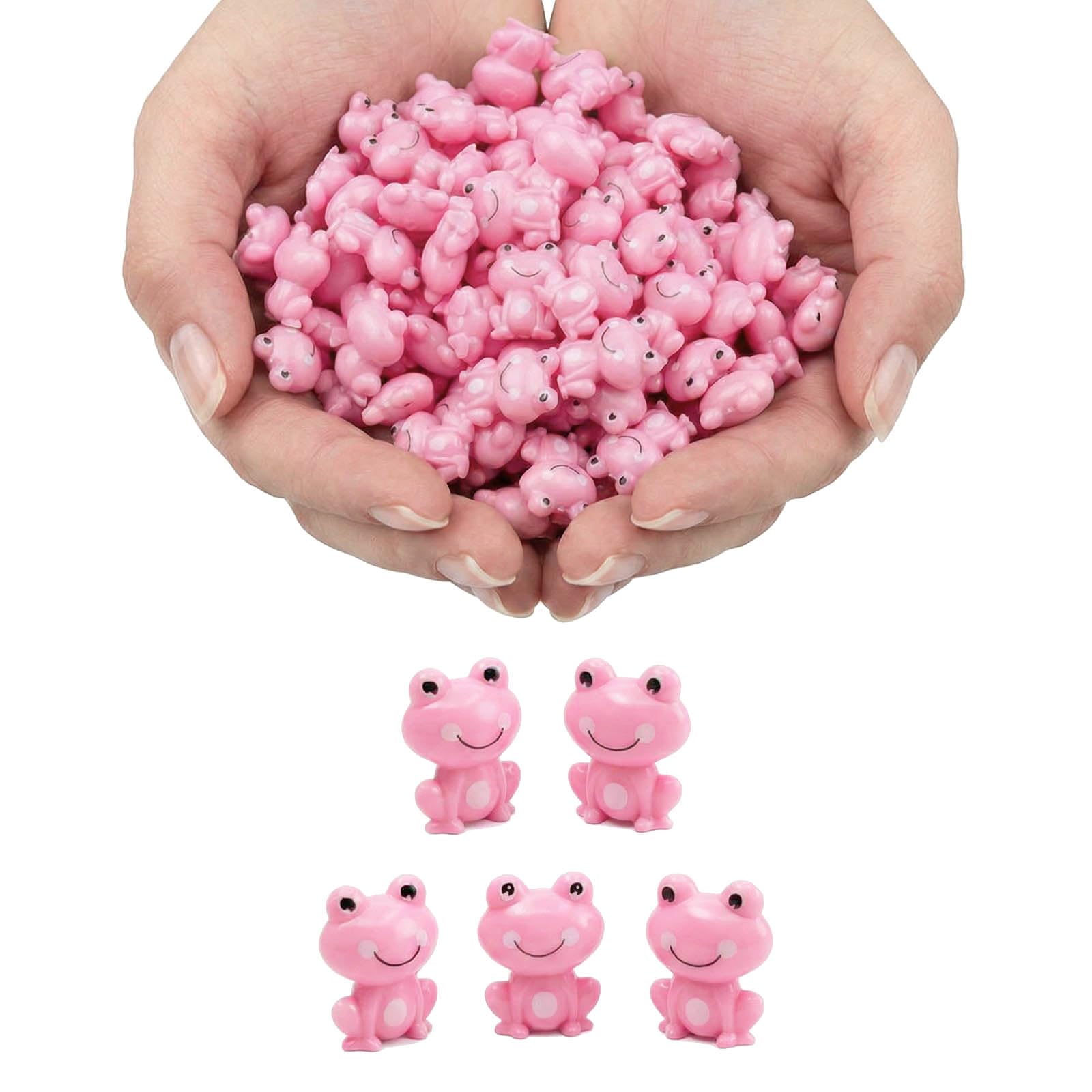 LionWell mini pink frog figurine set for terrarium decor