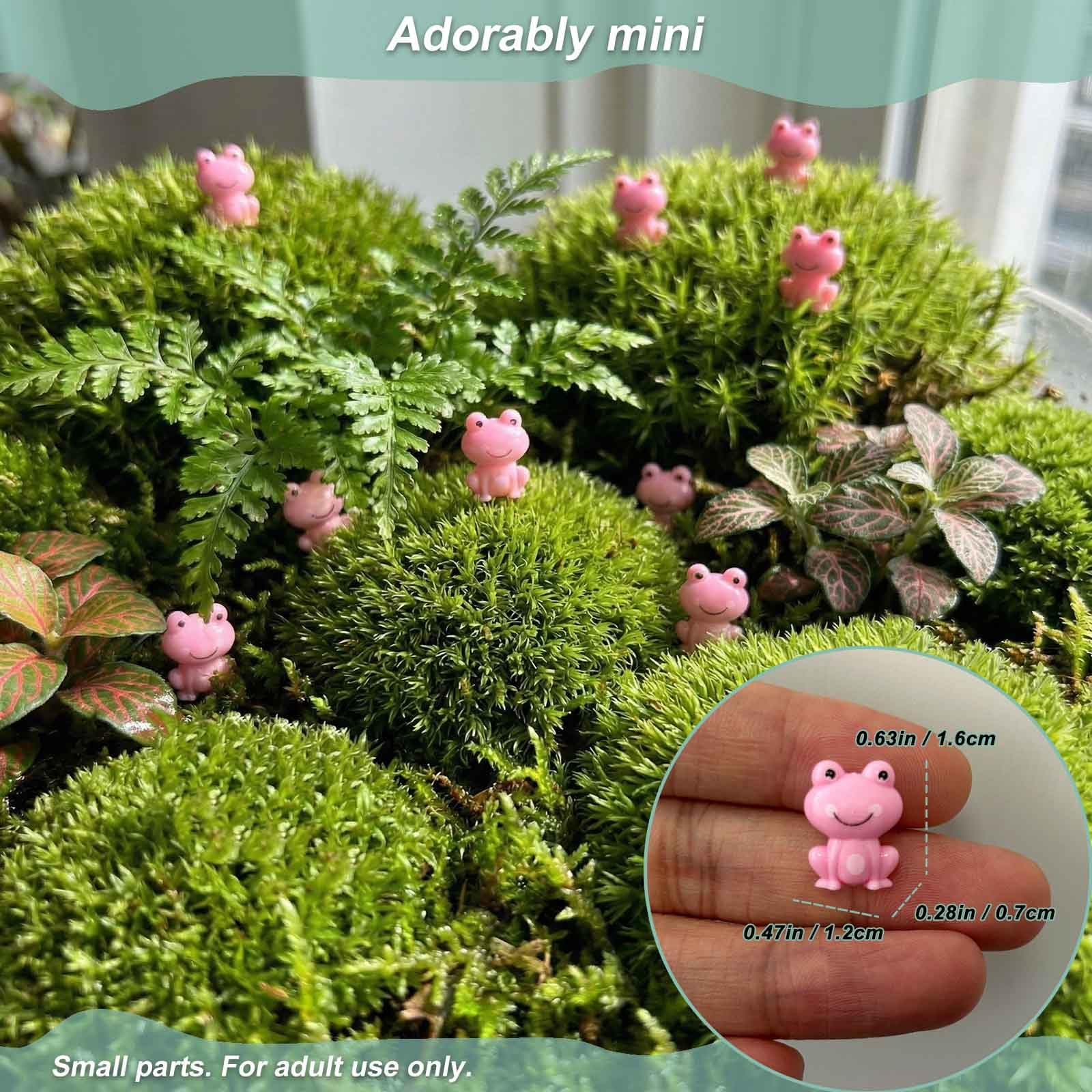 LionWell pink frog on leaf adds color to tiny garden scenes