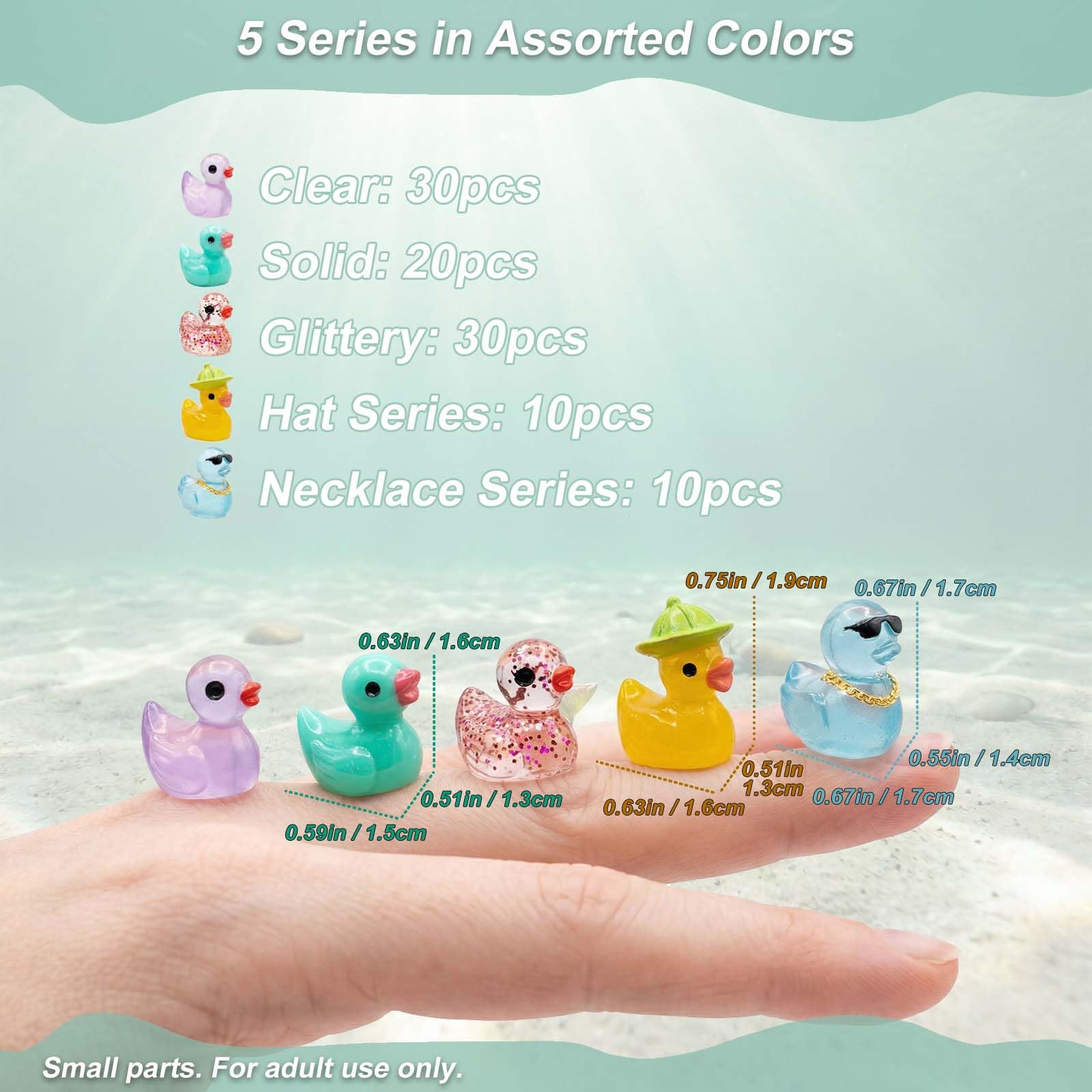 LionWell glitter ducks add sparkle to fairy gardens and terrariums.