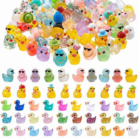 LionWell mini resin ducks glow-in-the-dark for enchanting night displays.