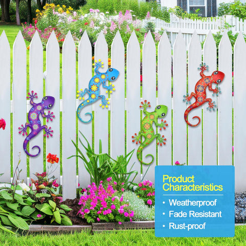 Liosecgar gecko green wall art decor brightens garden spaces