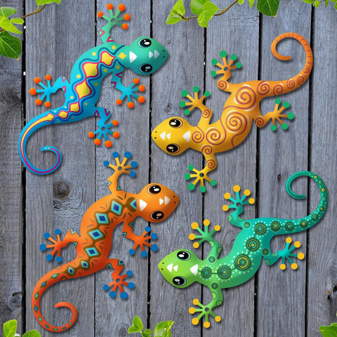 Liosecgar gecko wall art adds a modern outdoor focal point for patios.